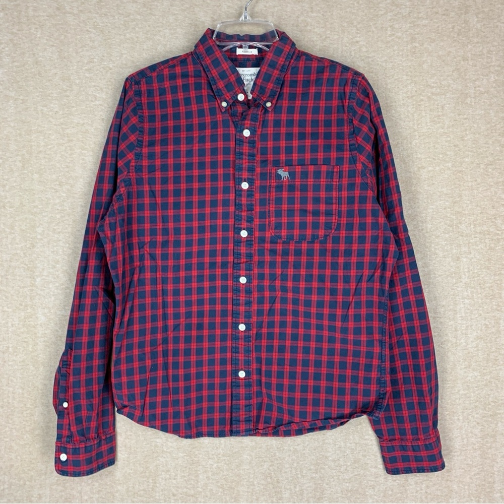 Vintage Abercrombie Fitch Muscle Plaid Flannel Mens XL Button Up Cotton